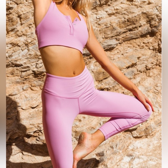 💖 L*Space Active Hot To Trot Ribbed Leggings Pink Purple Women’s Medium 💖 - Picture 1 of 7